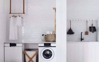 White laundry room makeover